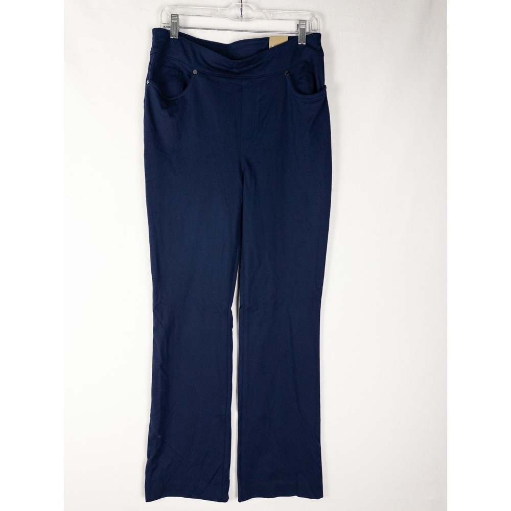 Chicos‎ Ponte Bootcut Pants Womens 8 Blue Pull On Stretch Slimming NWT